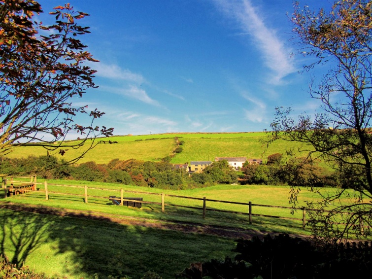 Stunning Countryside Views from the Communal Gardens of Hendra Paul Holiday Cottages Cornwall